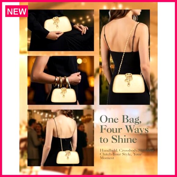 Sparkle Evening Clutch with Convertible Chains for Weddings Parties